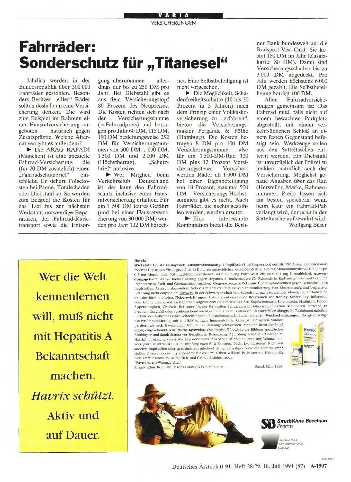 Vorschauseite 1: Fahrräder: Sonderschutz für „Titanesel“