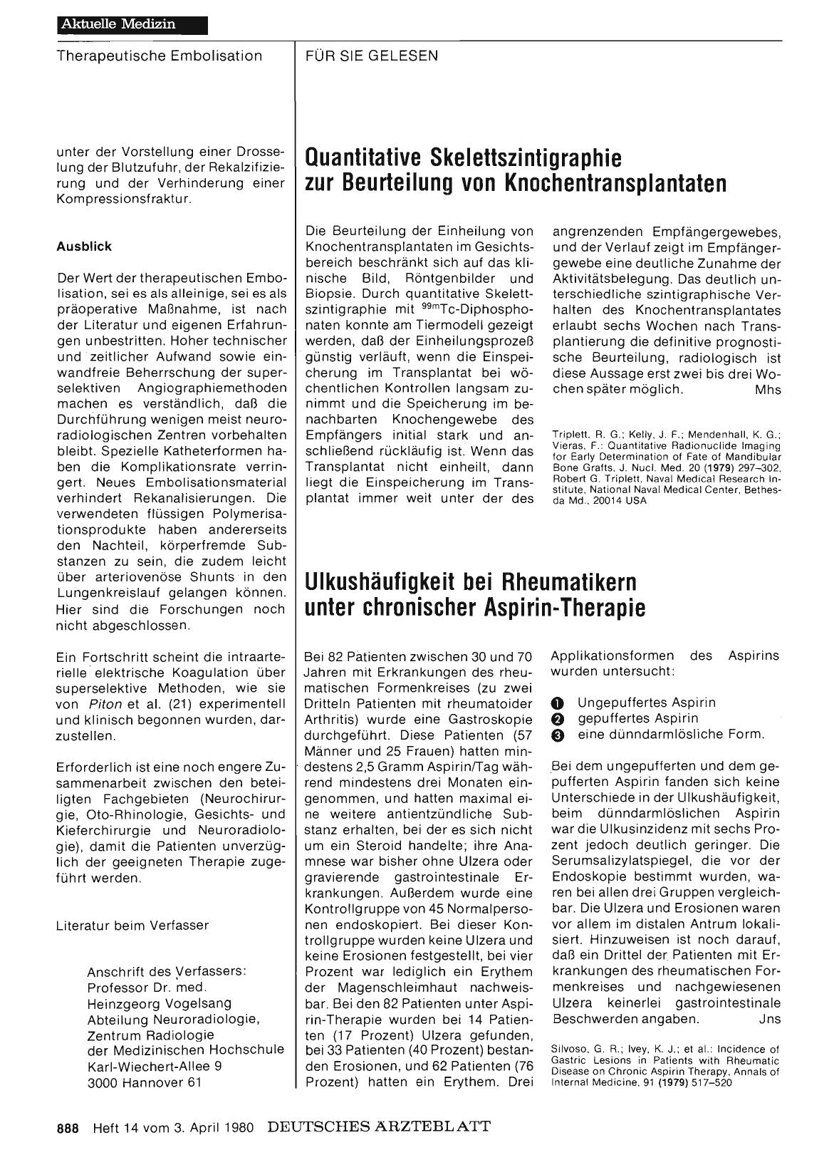 Vorschauseite 1: Quantitative Skelettszintigraphie zur Beurteilung von Knochentransplantaten