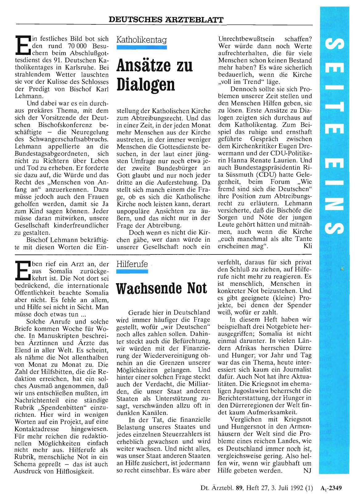 Vorschauseite 1: Hilferufe: Wachsende Not