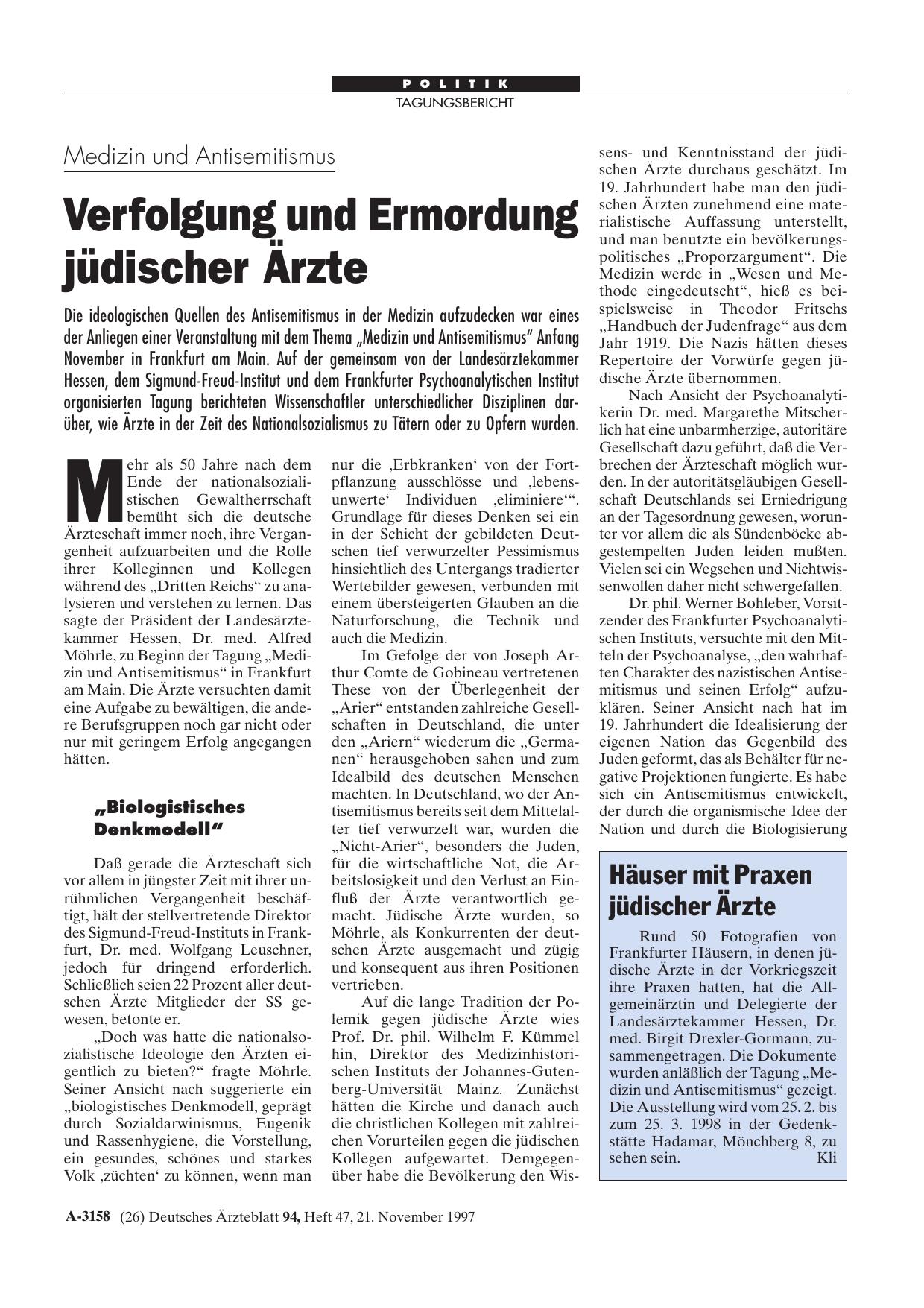 Vorschauseite 1: Häuser mit Praxen jüdischer Ärzte
