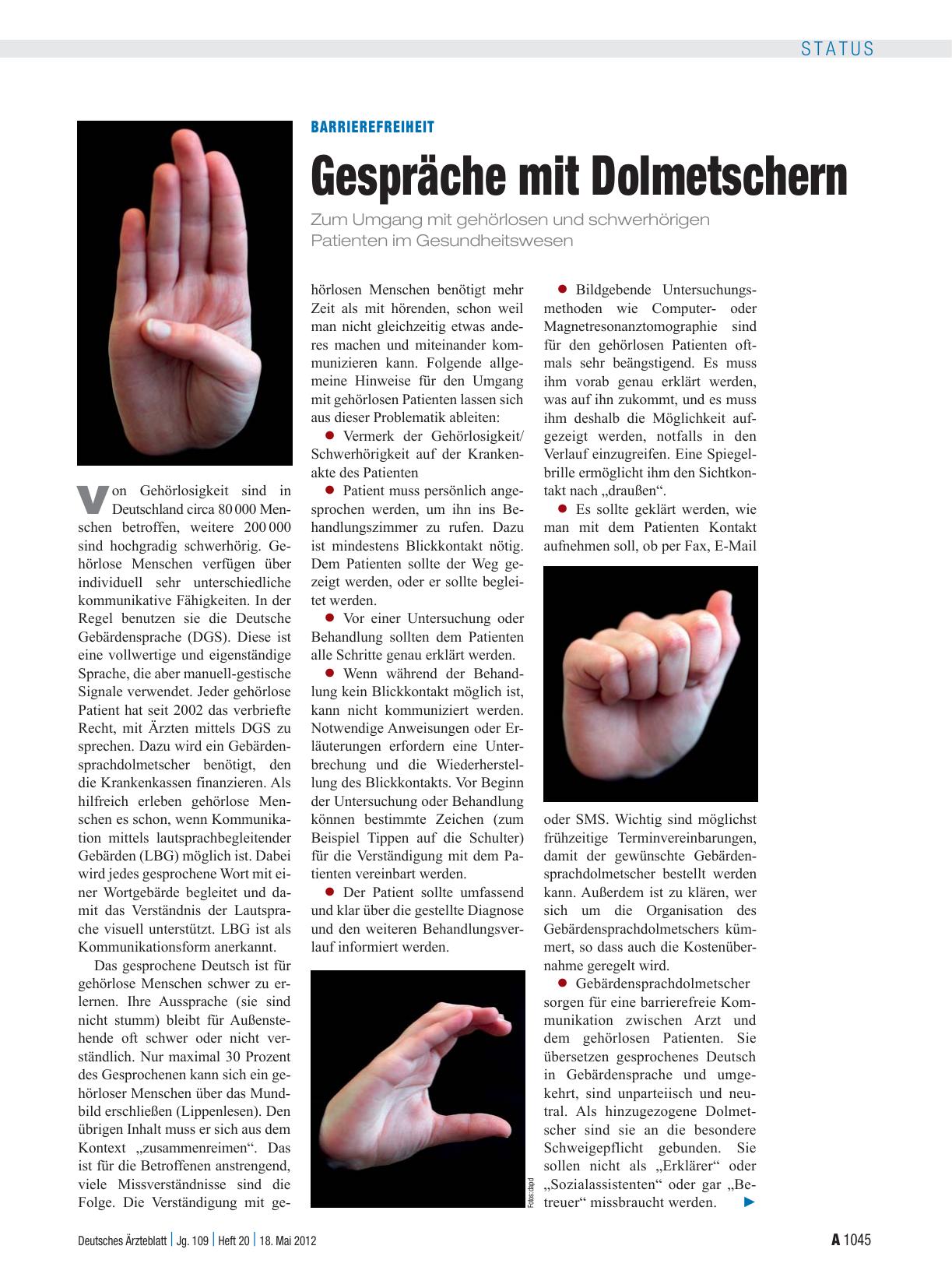 Vorschauseite 1: Barrierefreiheit: Gespräche mit Dolmetschern