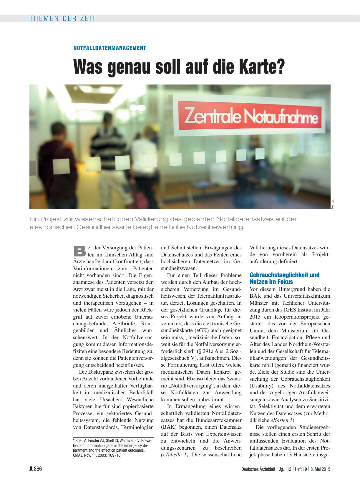 Vorschauseite 1: Notfalldatenmanagement: Was genau soll auf die Karte?