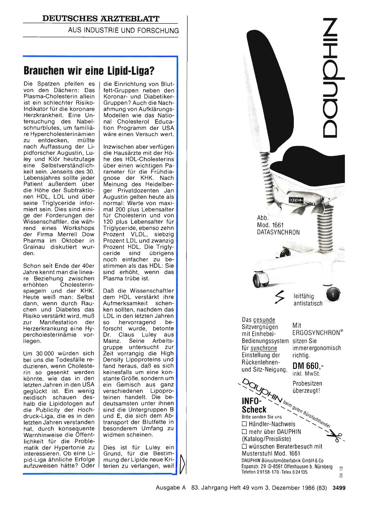 Vorschauseite 1: Brauchen wir eine Lipid-Liga?