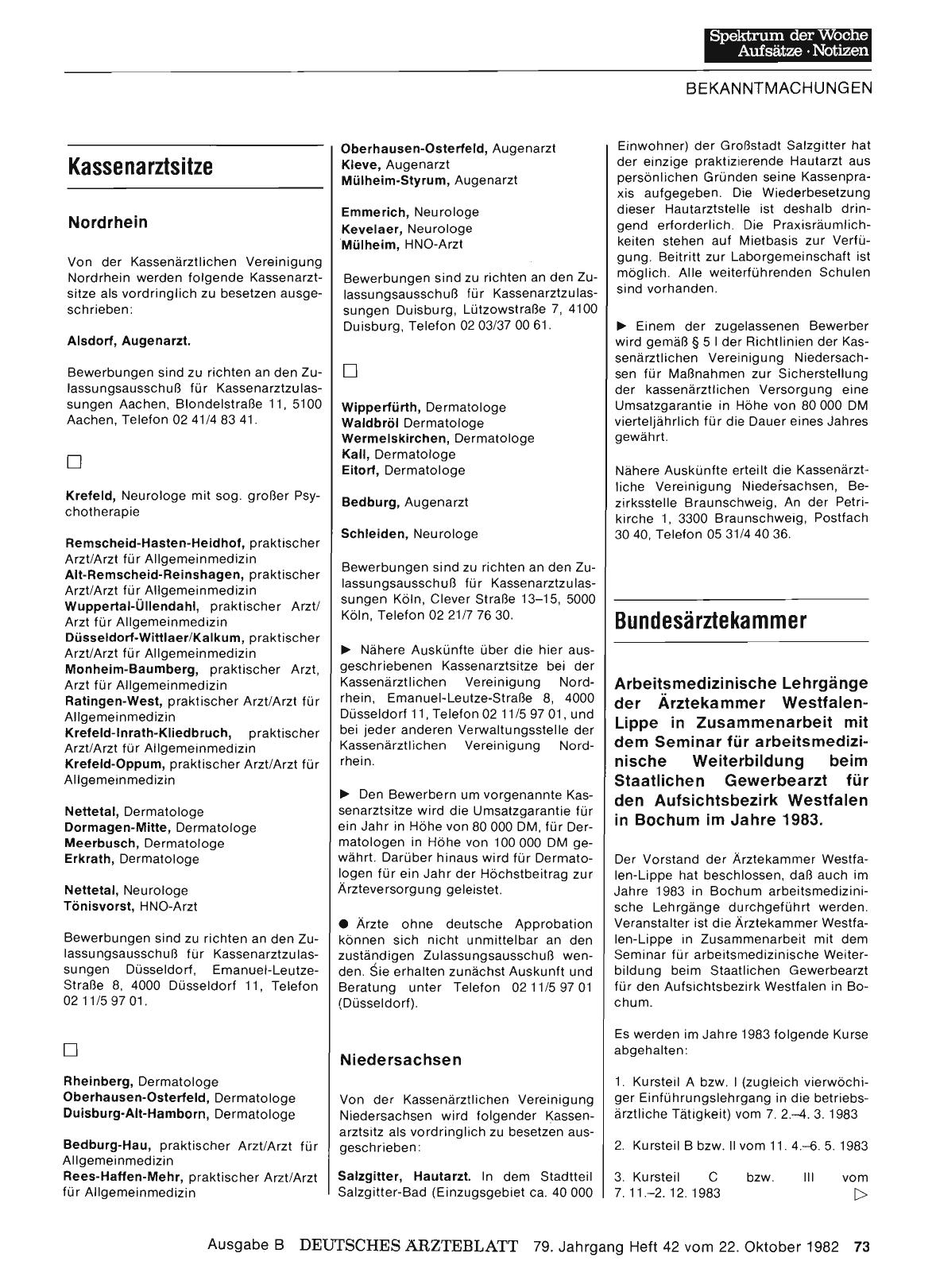 Vorschauseite 1: Bundesärztekammer: Arbeitsmedizinische Lehrgänge der Ärztekammer WestfalenLippe in Zusammenarbeit mit dem Seminar für arbeitsmedizinische Weiterbildung beim Staatlichen Gewerbearz…