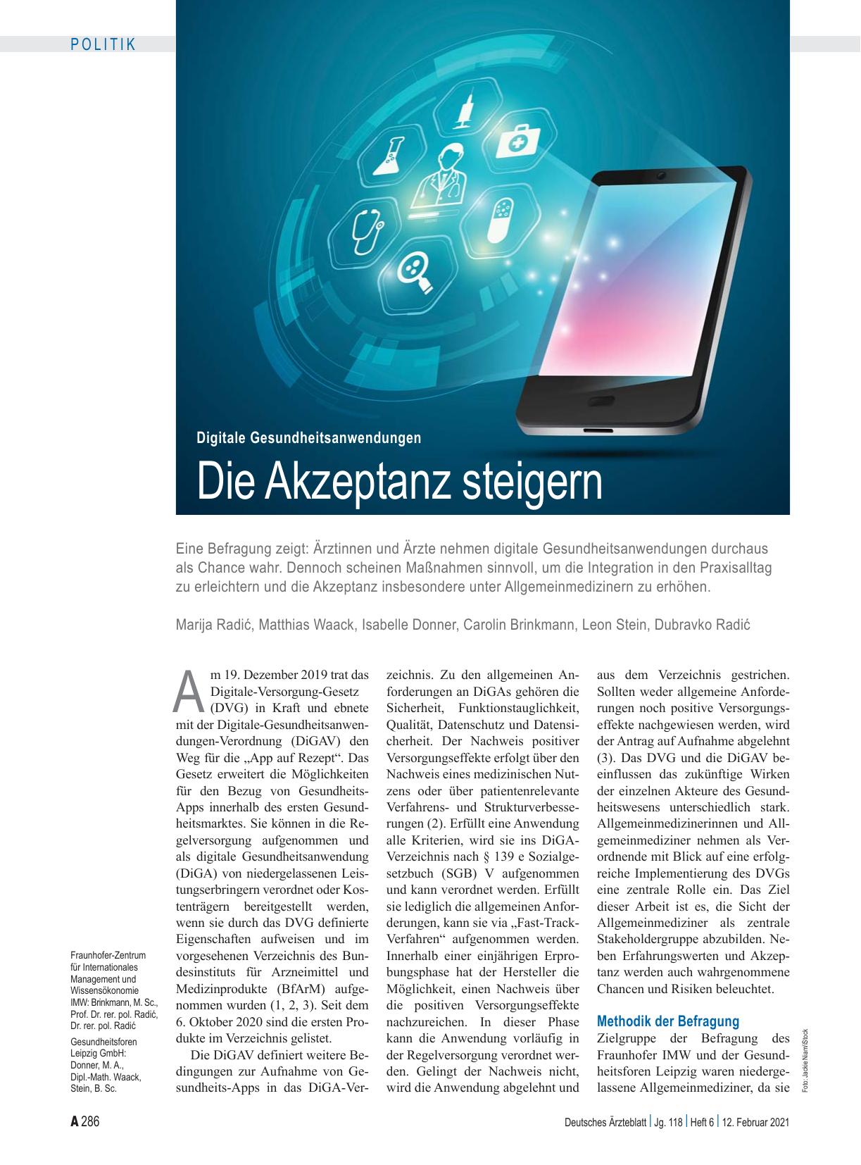 Vorschauseite 1: Digitale Gesundheitsanwendungen: Die Akzeptanz steigern