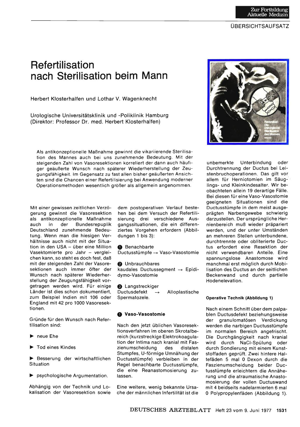 Vorschauseite 1: Refertilisation nach Sterilisation beim Mann