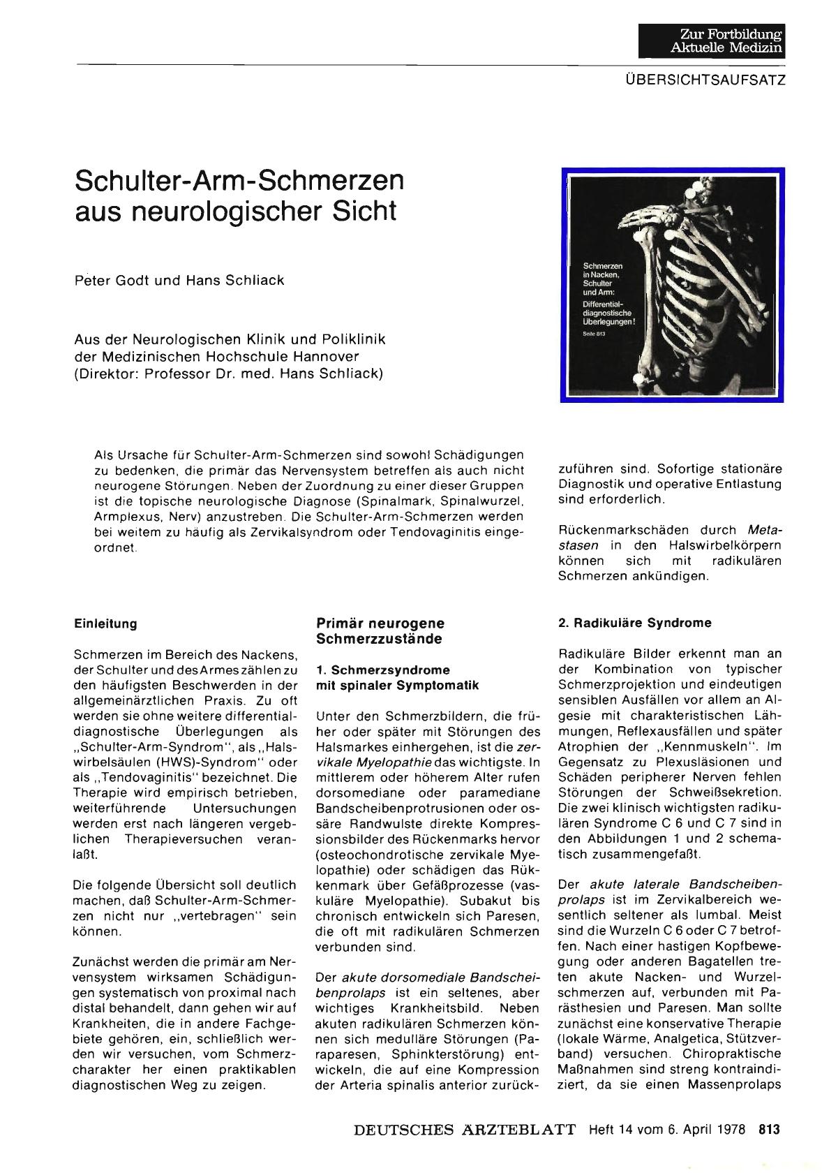 Vorschauseite 1: Schulter-Arm-Schmerzen aus neurologischer Sicht