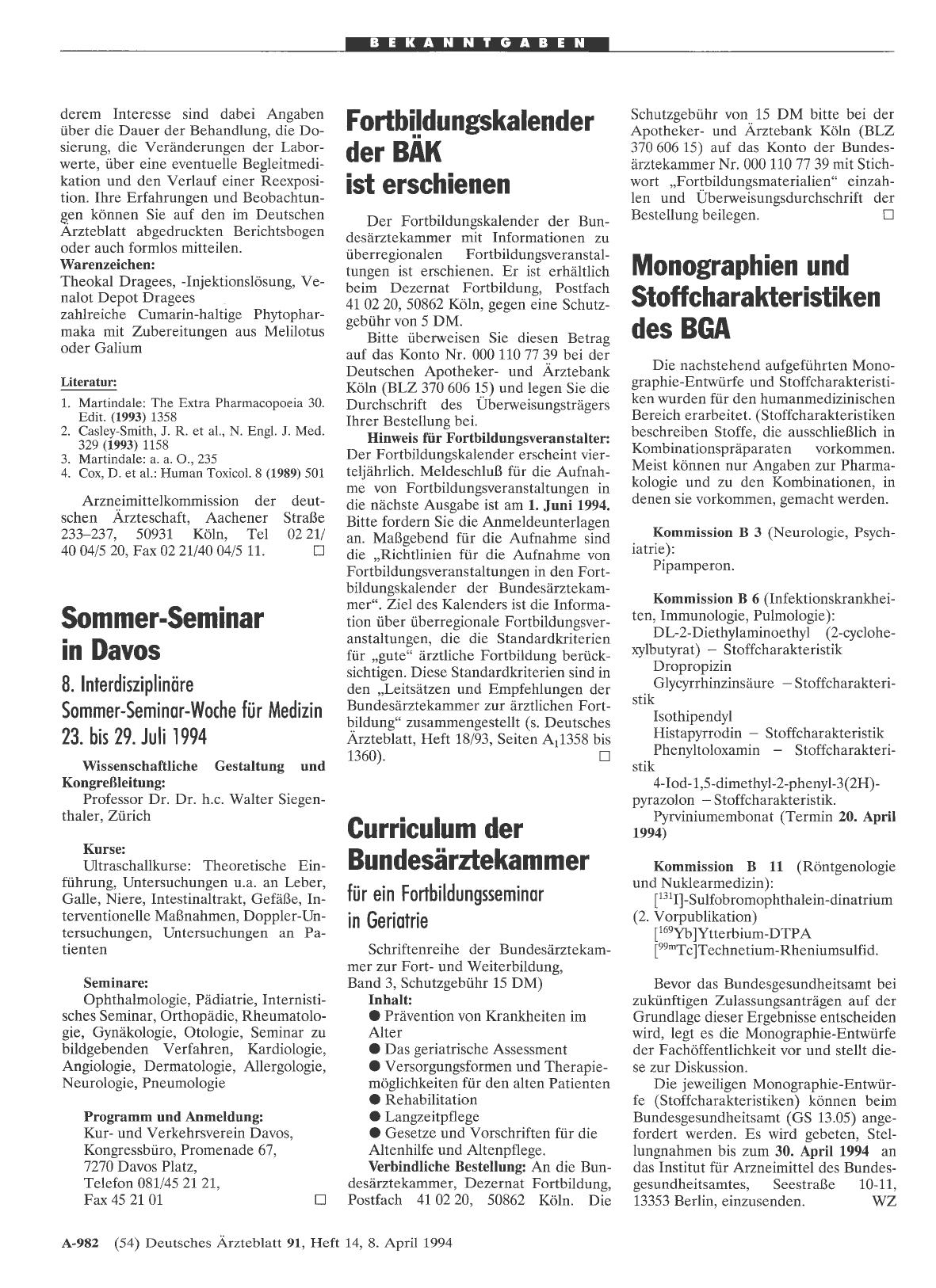 Vorschauseite 1: Monographien und Stoffcharakteristiken des BGA