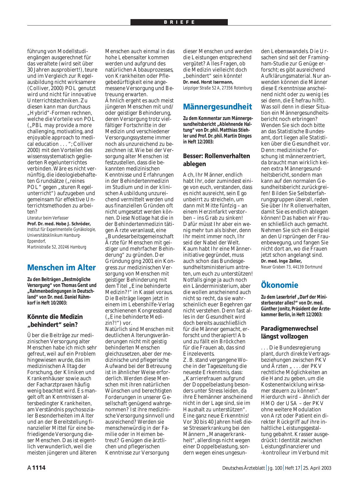 Vorschauseite 1: Männergesundheit: Besser – Rollenverhalten ablegen