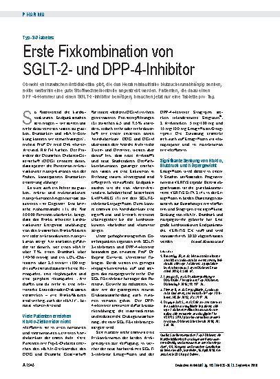 Vorschauseite 1: Typ-2-Diabetes: Erste Fixkombination von SGLT-2- und DPP-4-Inhibitor