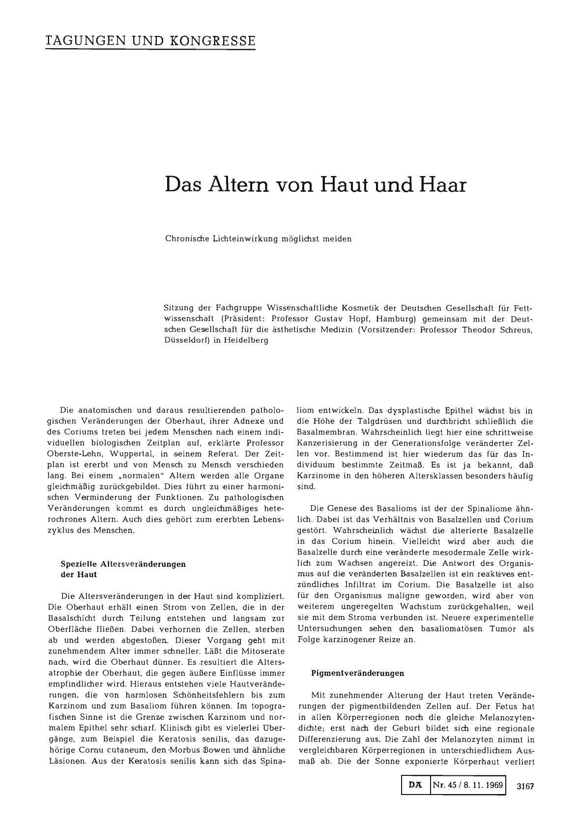 Vorschauseite 1: Das Altern von Haut und Haar: Chronische Lichteinwirkung möglichst meiden