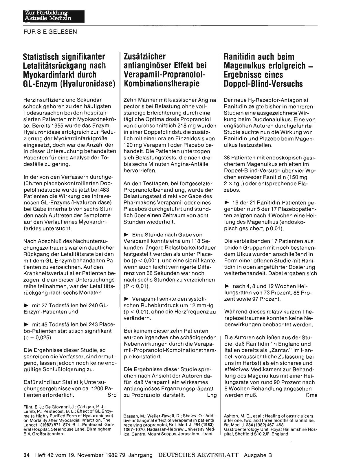 Vorschauseite 1: Ranitidin auch beim Magenulkus erfolgreich - Ergebnisse eines Doppel-Blind-Versuchs