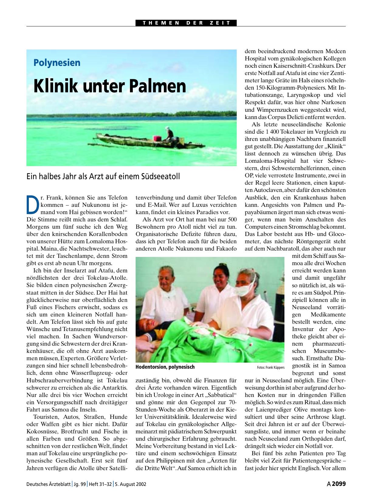 Vorschauseite 1: Polynesien: Klinik unter Palmen