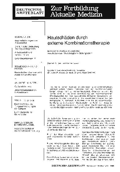 Vorschauseite 1: Hautschäden durch externe Kombinationstherapie