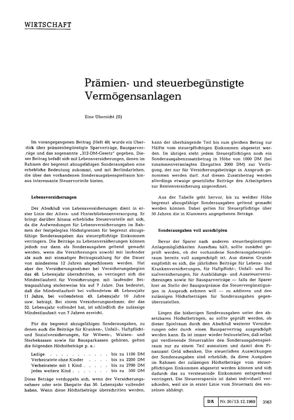 Vorschauseite 1: Prämienund steuerbegünstigte Vermögensanlagen