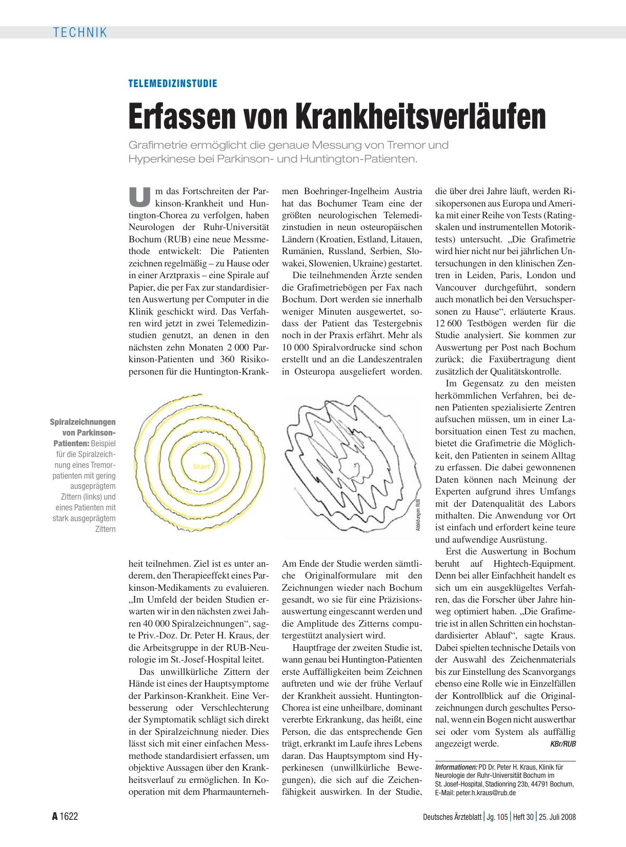 Vorschauseite 1: Telemedizinstudie: Erfassen von Krankheitsverläufen