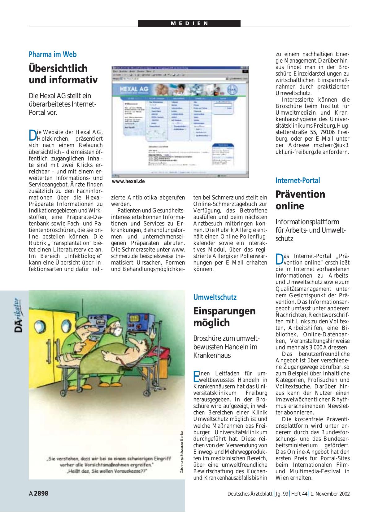 Vorschauseite 1: Internet-Portal: Prävention online