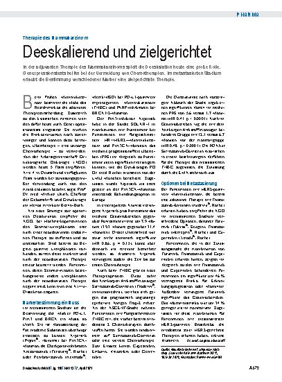 Vorschauseite 1: Therapie des Mammakarzinom: Deeskalierend und zielgerichtet