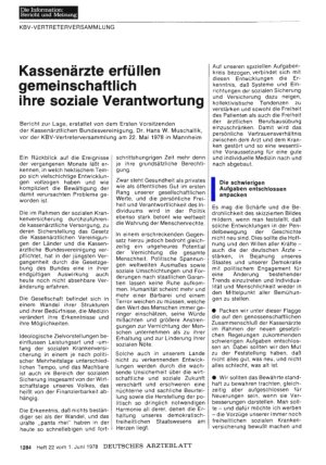 Vorschauseite 1: Kassenärzte erfüllen gemeinschaftlich ihre soziale Verantwortung