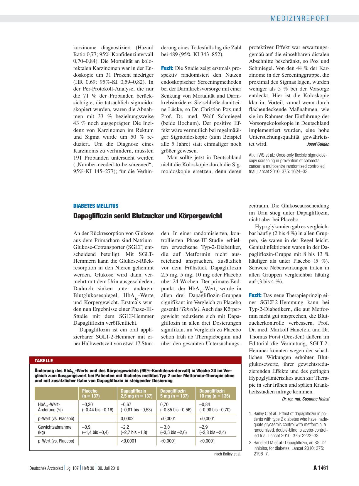 Vorschauseite 1: Diabetes mellitus: Dapagliflozin senkt Blutzucker und Körpergewicht