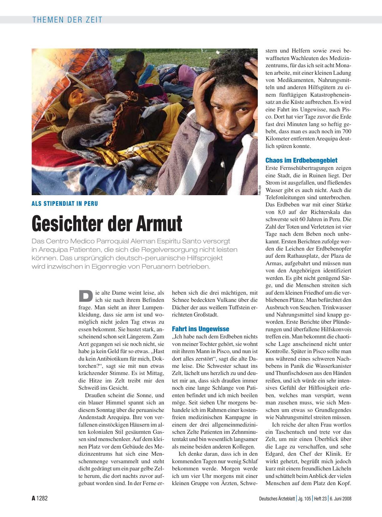 Vorschauseite 1: Als Stipendiat in Peru: Gesichter der Armut