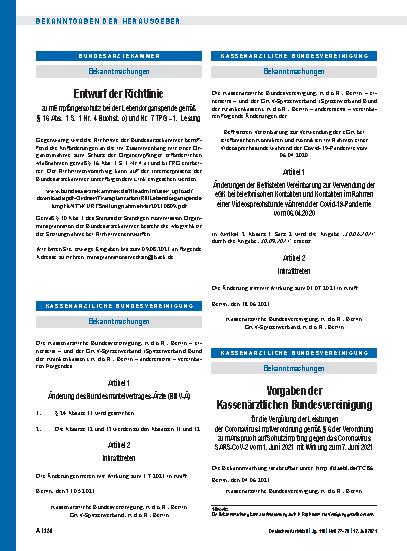 Vorschauseite 1: Änderung des Bundesmantelvertrages-Ärzte (BMV-Ä)