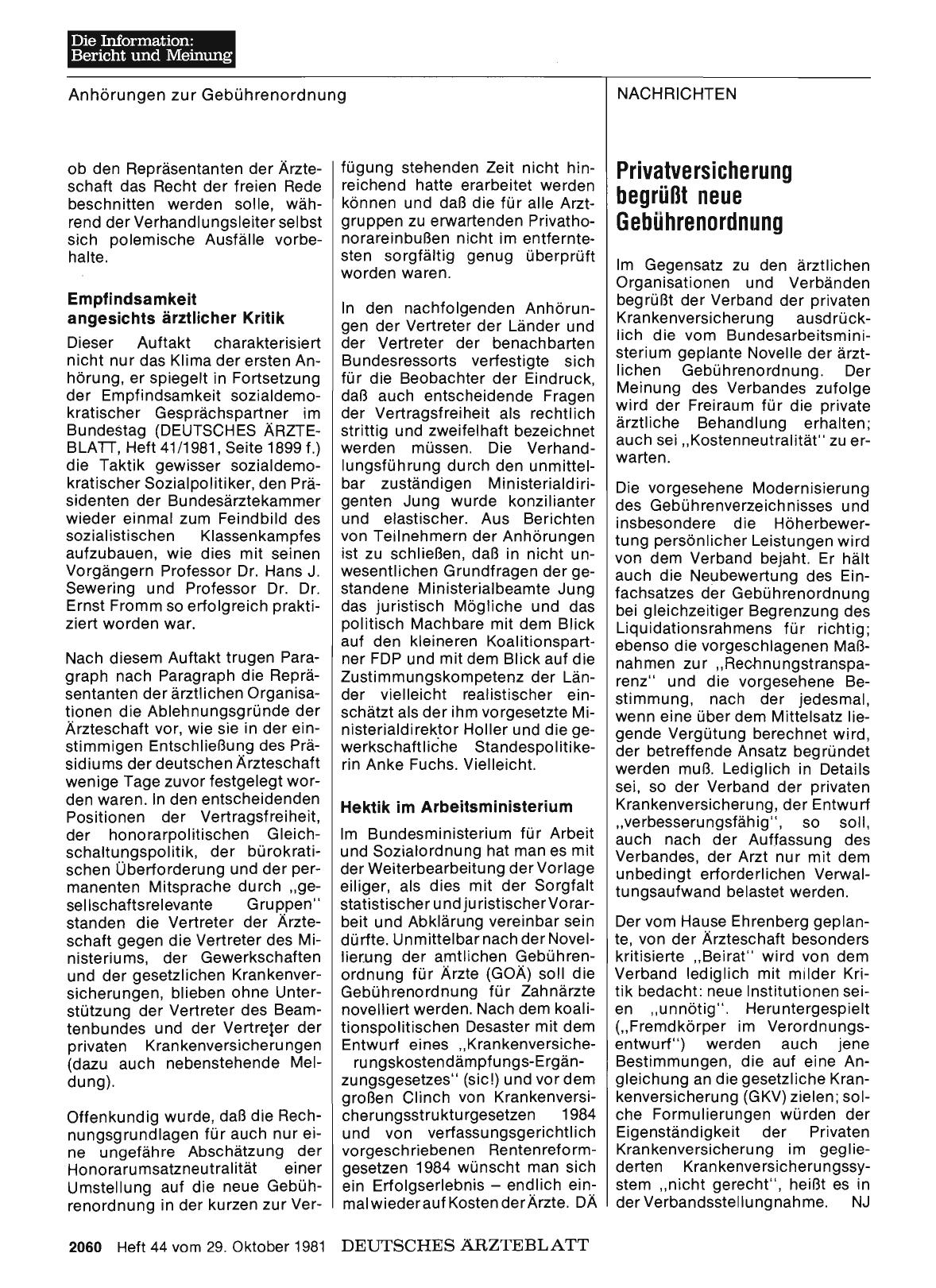 Vorschauseite 1: Privatversicherung begrüßt neue Gebührenordnung