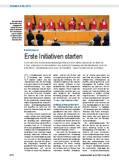 Vorschauseite 1: Medizinstudium: Erste Initiativen starten