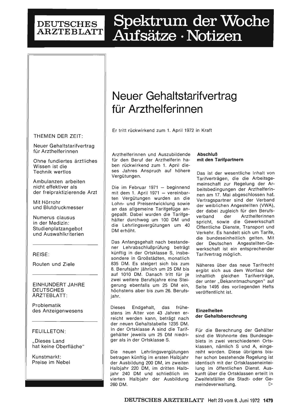 Vorschauseite 1: Neuer Gehaltstarifvertrag für Arzthelferinnen