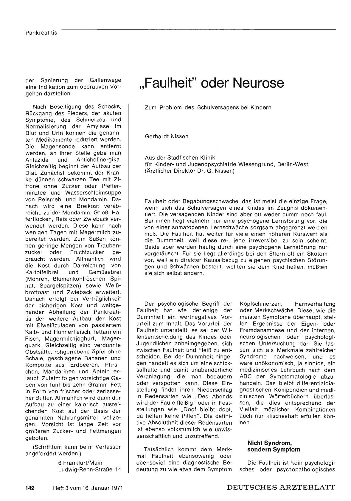 Vorschauseite 1: „Faulheit" oder Neurose