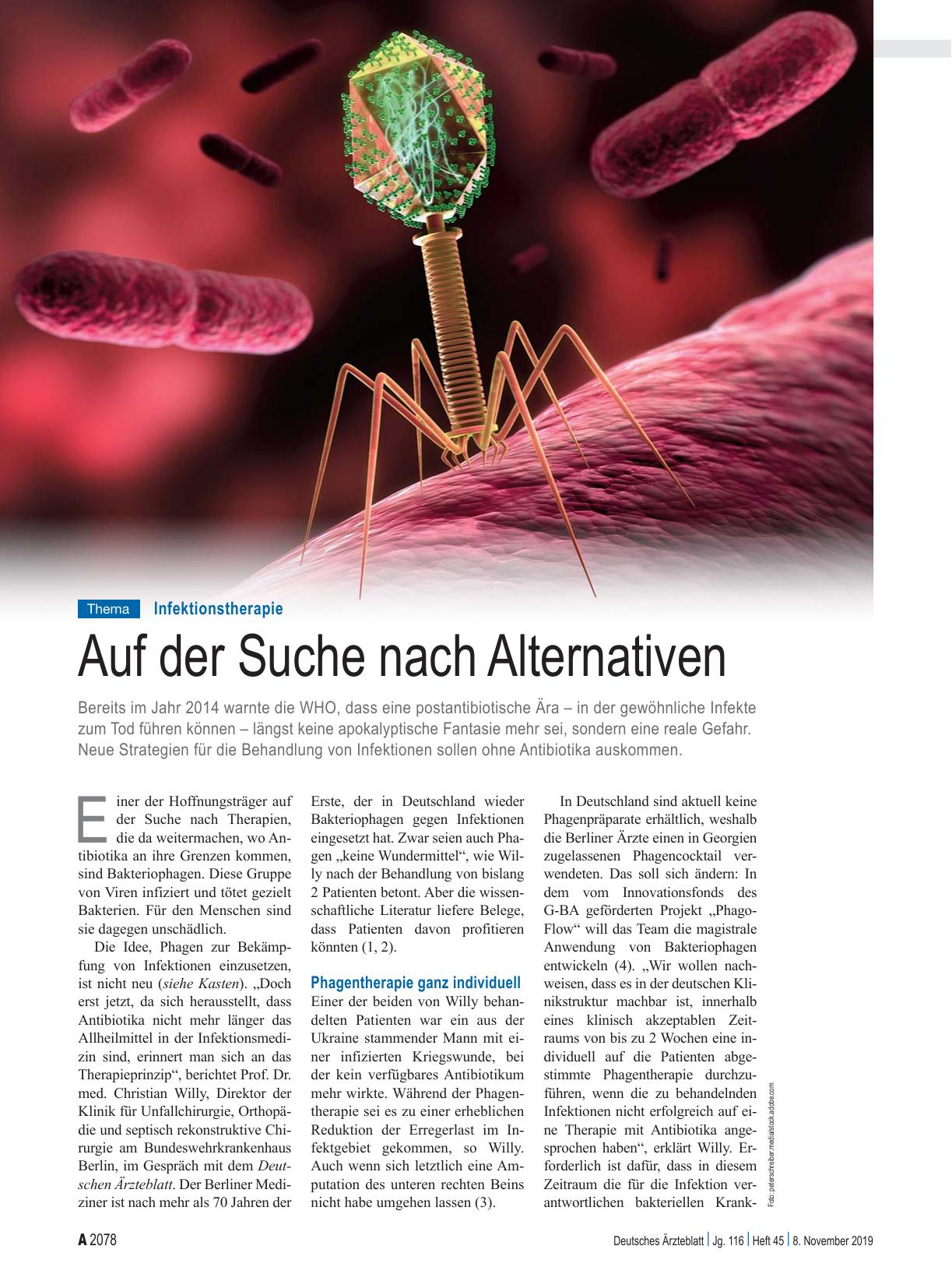 Vorschauseite 1: Infektionstherapie: Auf der Suche nach Alternativen