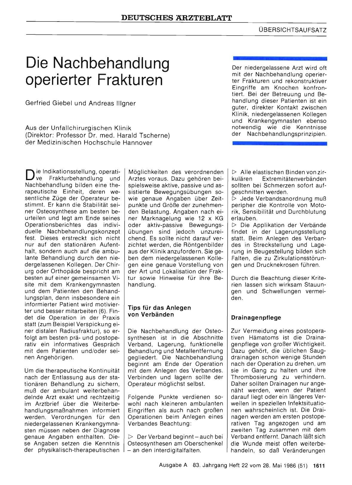 Vorschauseite 1: Die Nachbehandlung operierter Frakturen