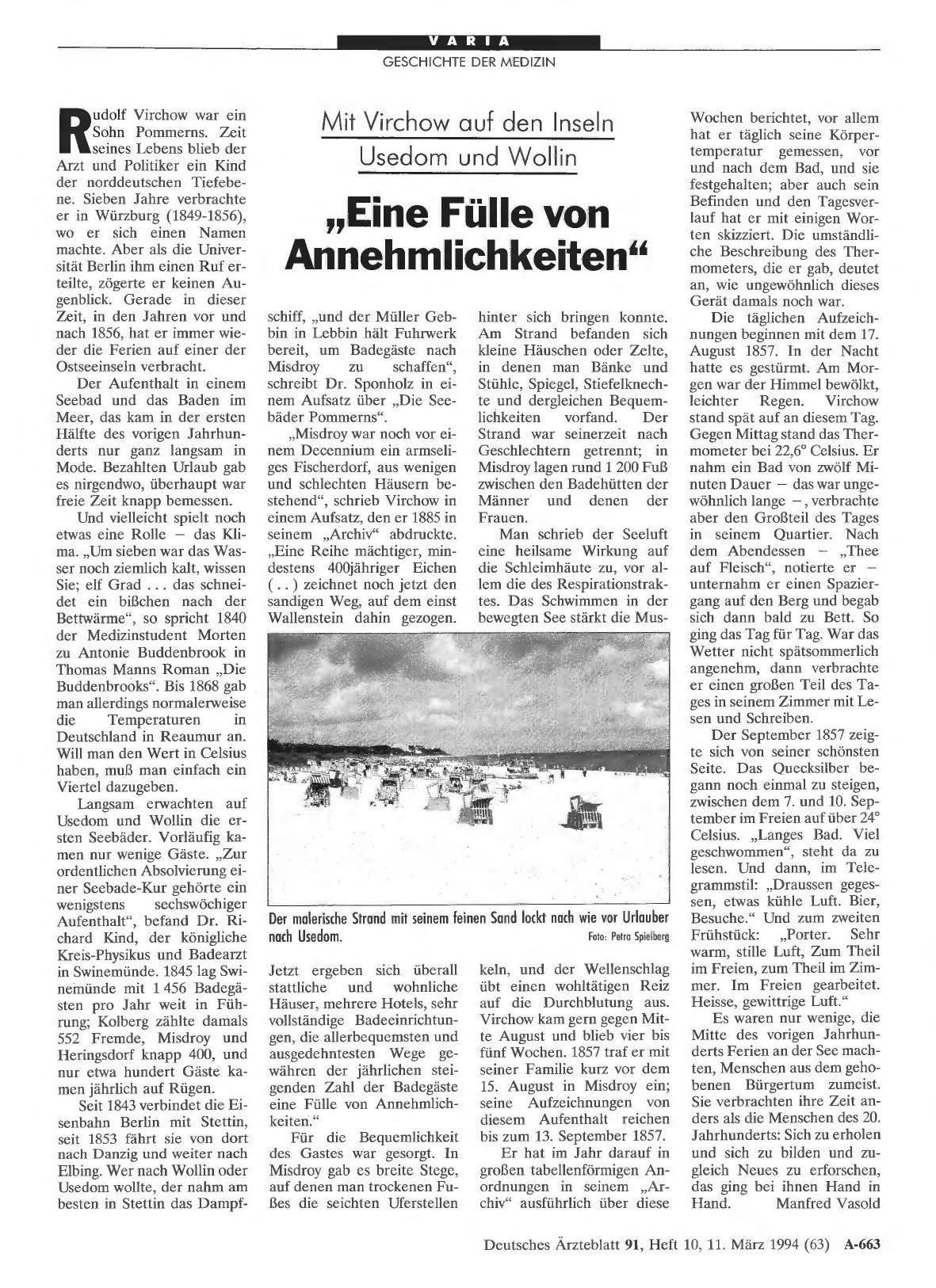 Vorschauseite 1: Mit Virchow auf den Inseln Usedom und Wollin: ,Eine Fülle von Annehmlichkeiten“