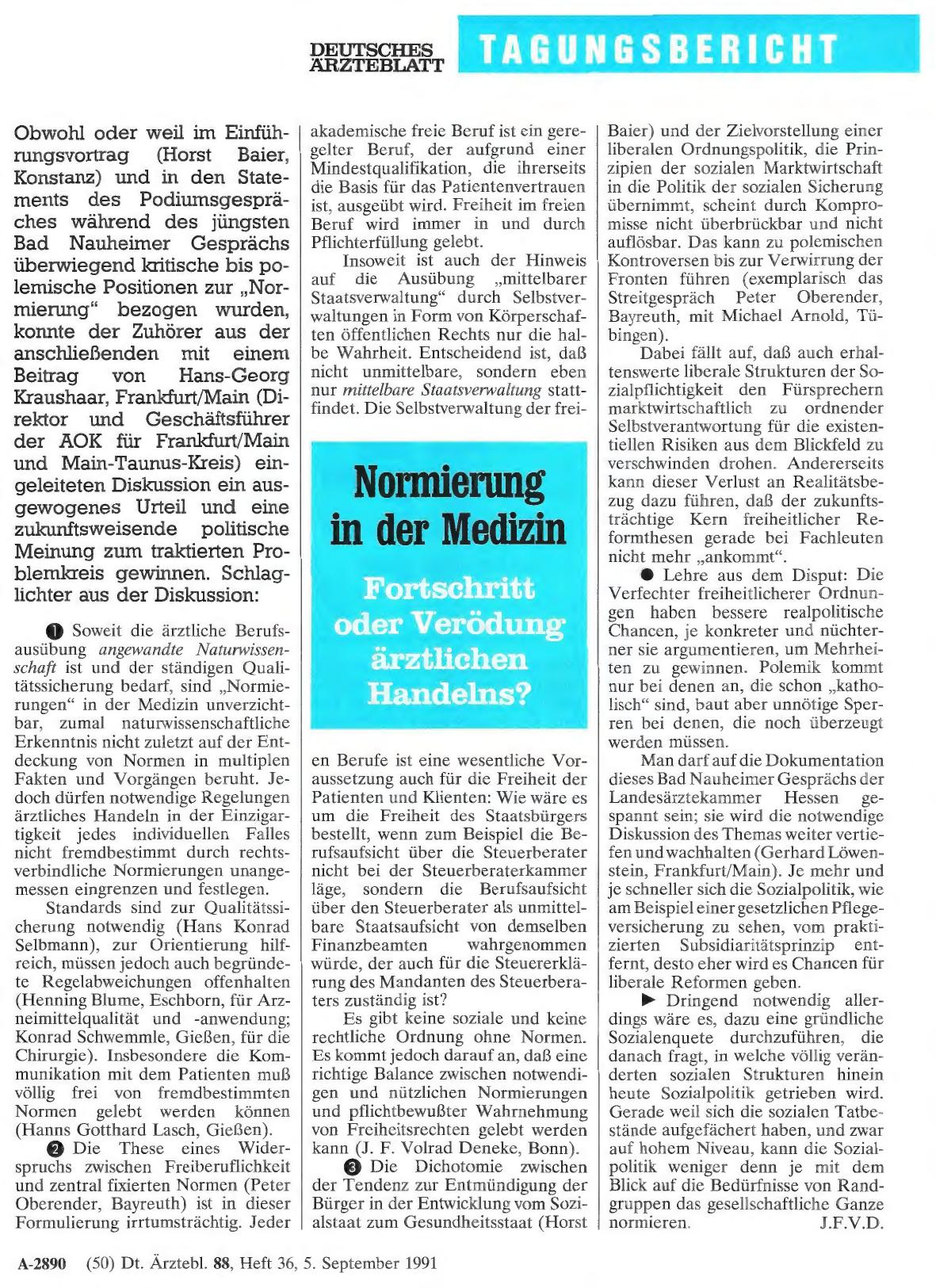 Vorschauseite 1: Normierung in der Medizin: Fortschritt oder Verödung ärztlichen Handels?