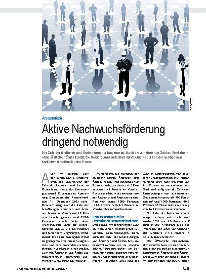 Vorschauseite 1: Ärztestatistik: Aktive Nachwuchsförderung dringend notwendig