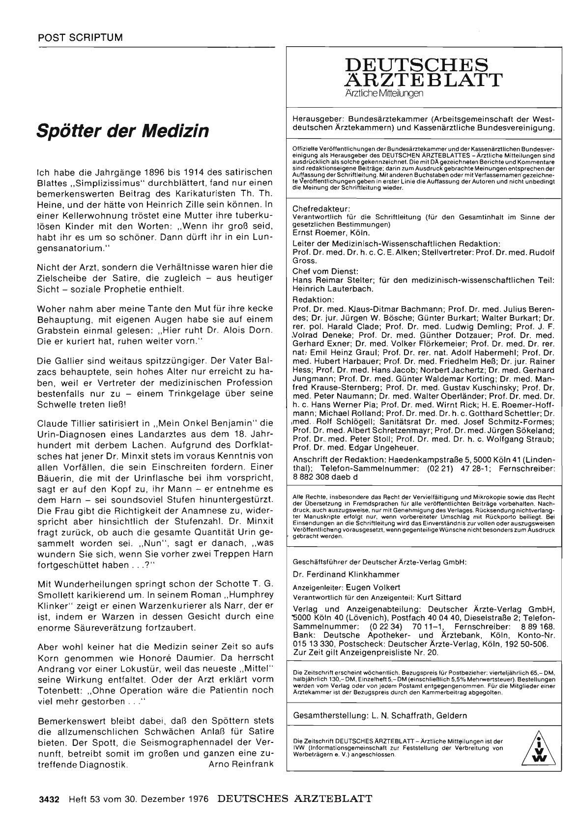 Vorschauseite 1: Spötter der Medizin