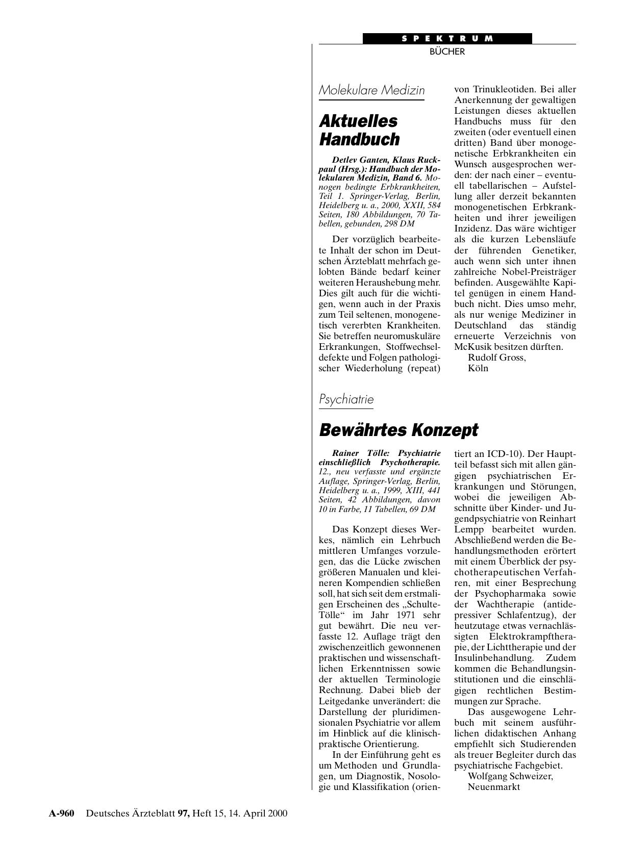 Vorschauseite 1: Handbuch der Molekularen Medizin