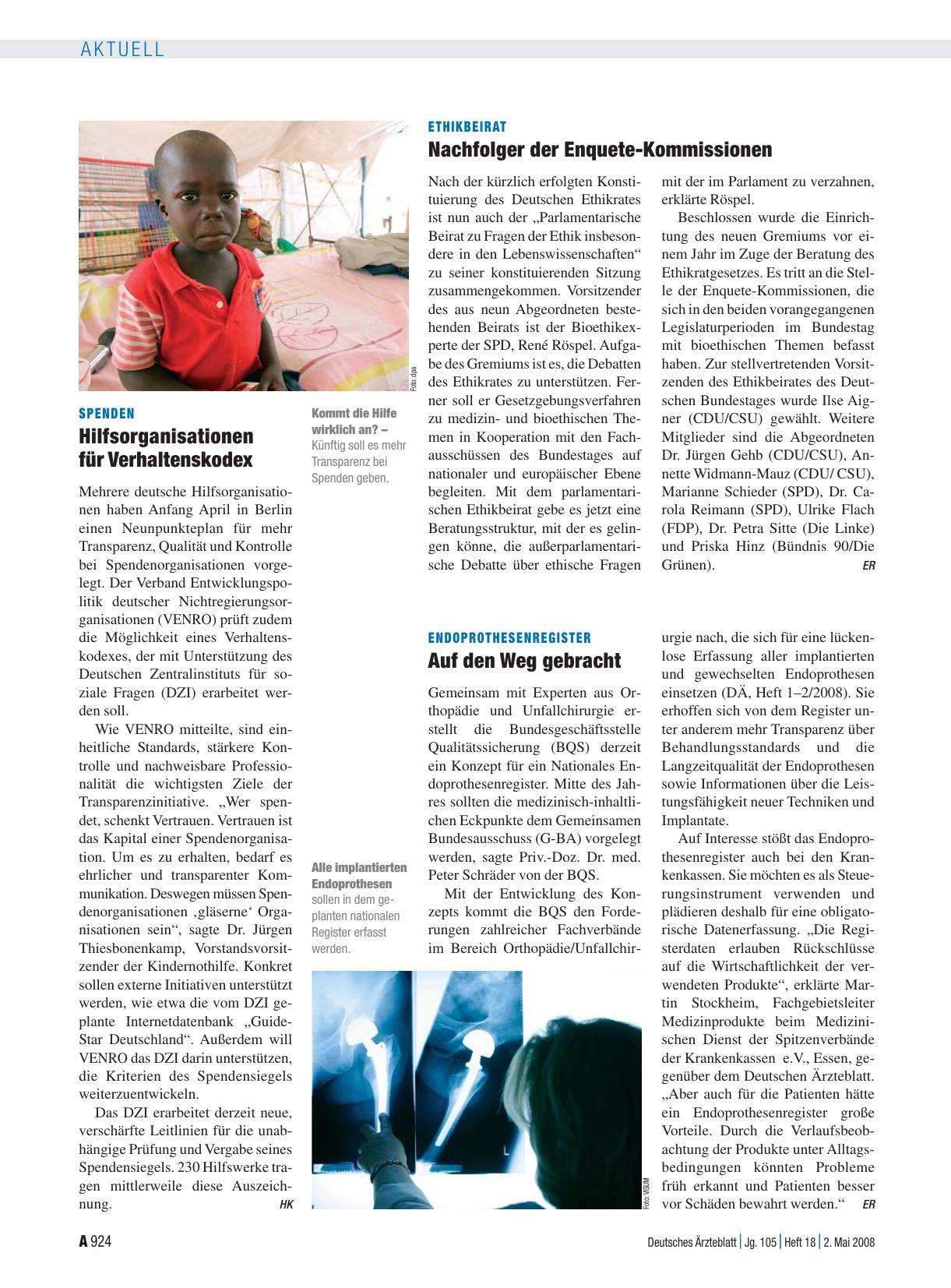 Vorschauseite 1: Spenden: Hilfsorganisationen für Verhaltenskodex