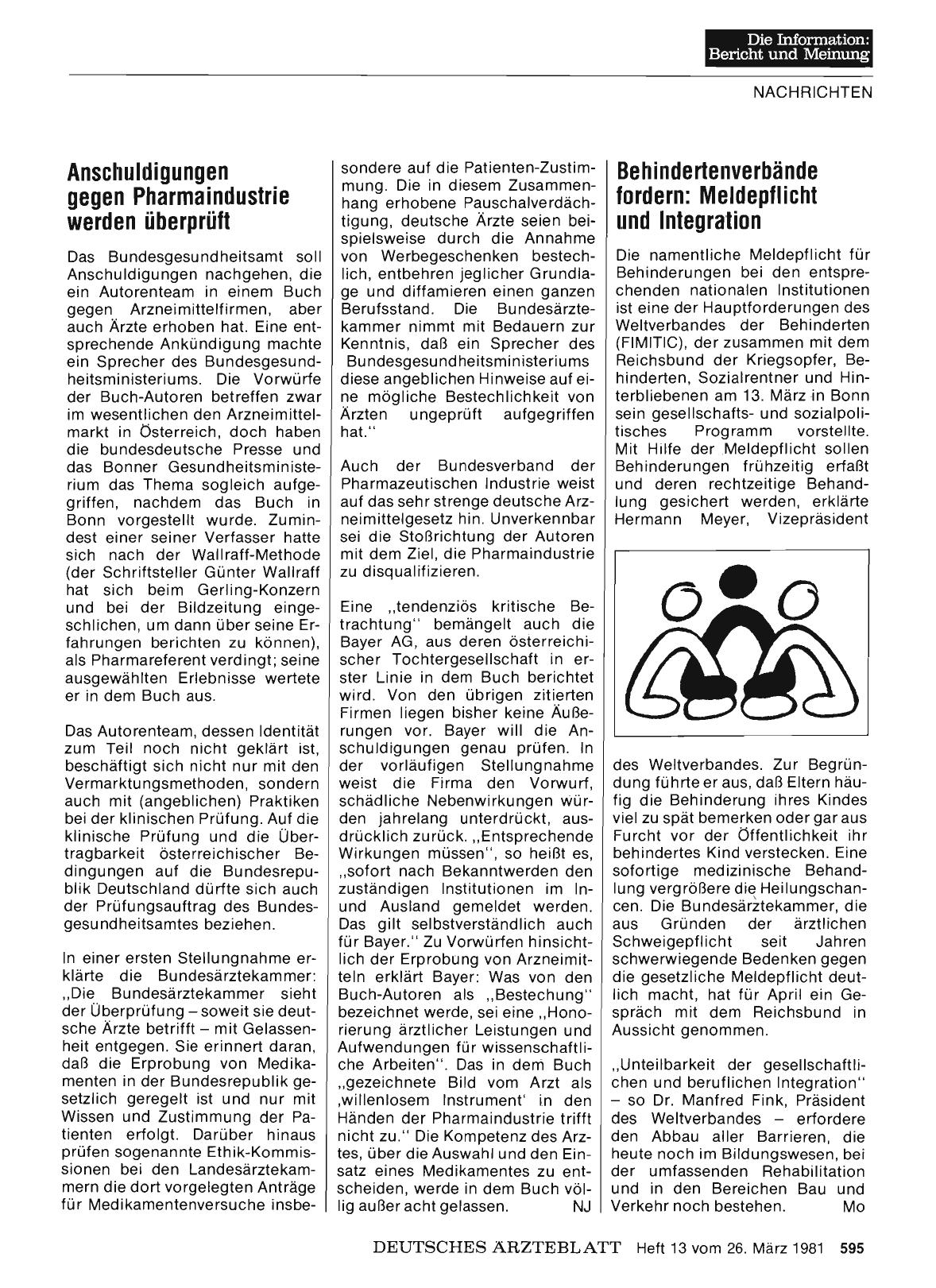 Vorschauseite 1: Behindertenverbände fordern: Meldepflicht und Integration