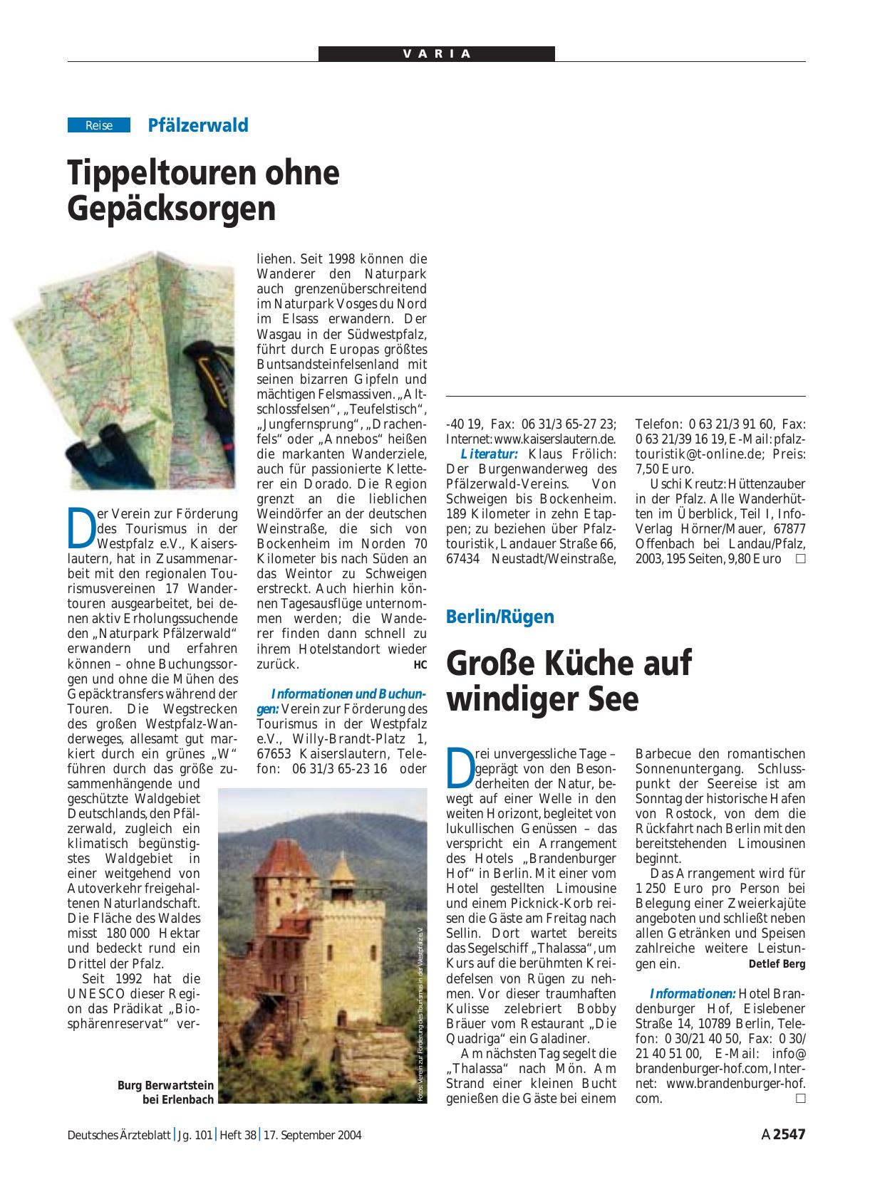 Vorschauseite 1: Berlin/Rügen: Große Küche auf windiger See