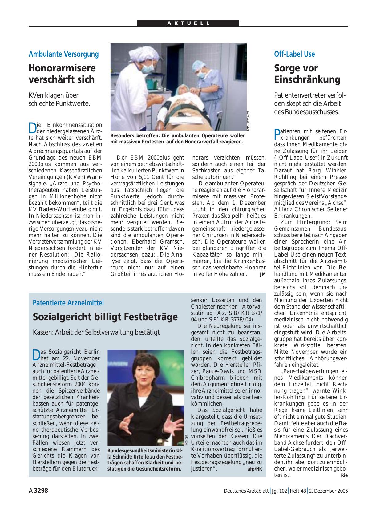 Vorschauseite 1: Off-Label Use: Sorge vor Einschränkung