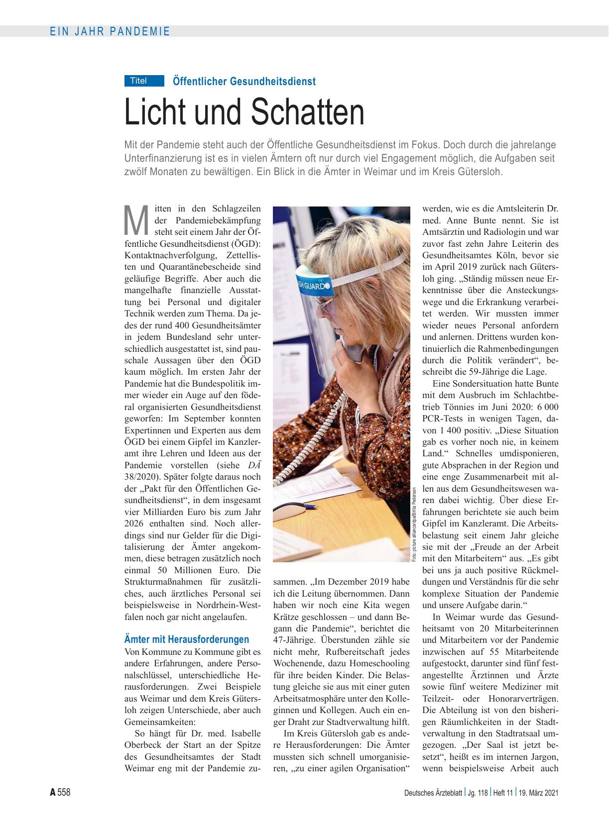 Vorschauseite 1: Öffentlicher Gesundheitsdienst: Licht und Schatten