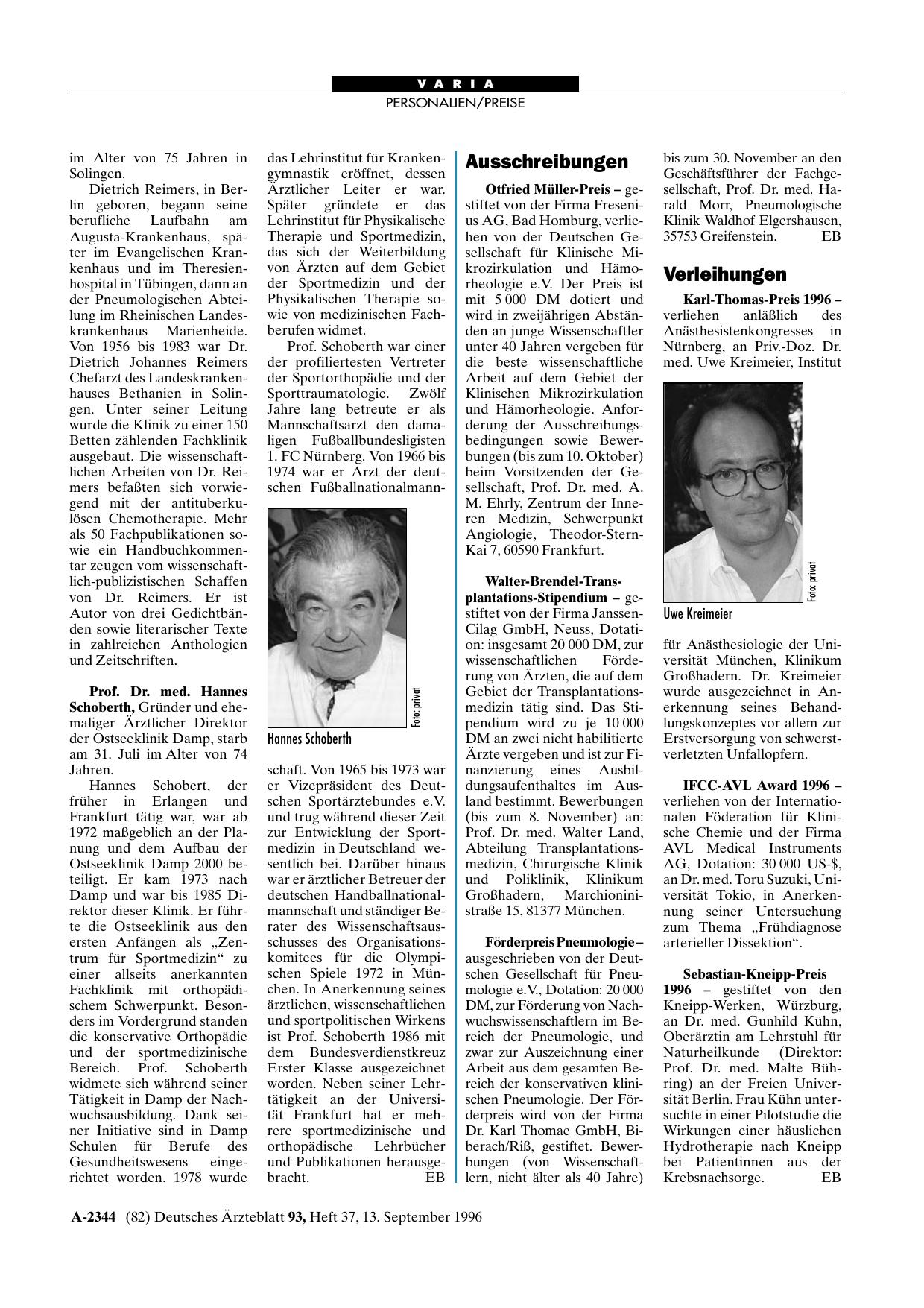 Vorschauseite 1: Ausschreibungen
