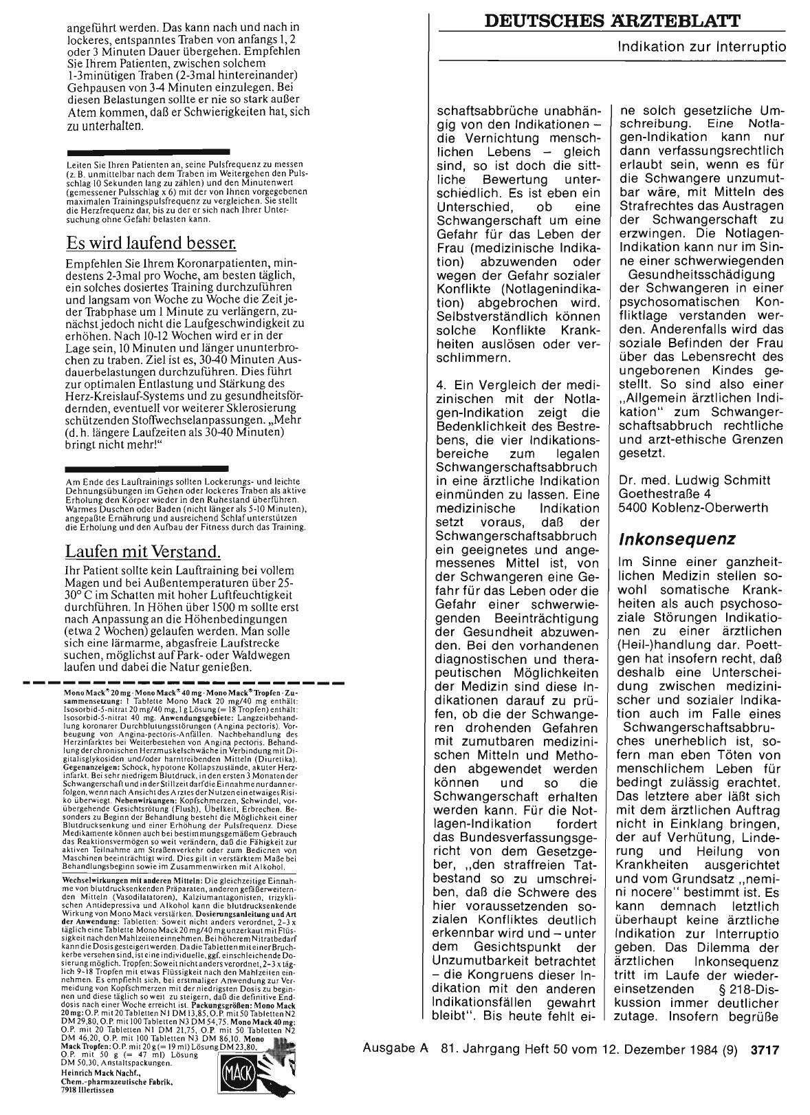 Vorschauseite 1: „Auf dem Wege zu einer ärztlichen Indikation“: Inkonsequenz