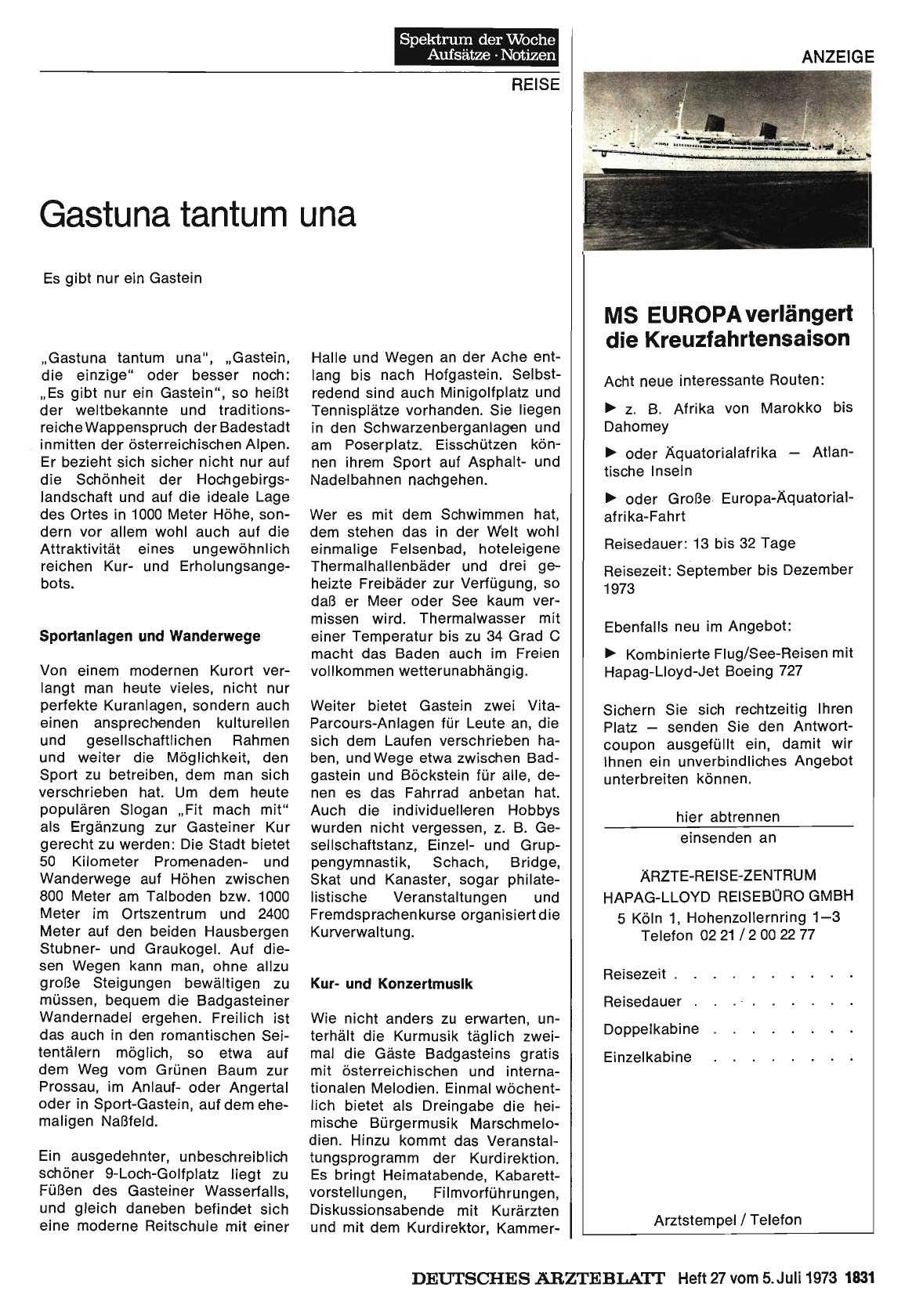 Vorschauseite 1: Gastuna tantum una: Es gibt nur ein Gastein