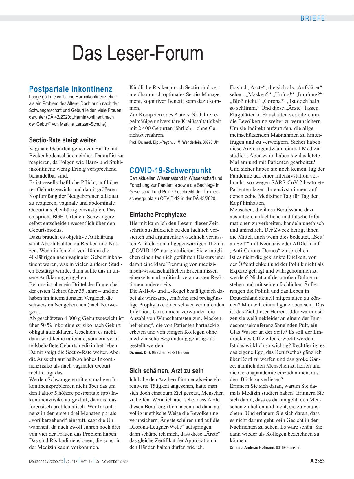 Vorschauseite 1: COVID-19-Schwerpunkt: Einfache Prophylaxe