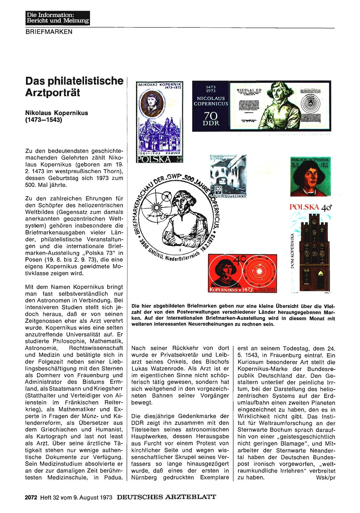 Vorschauseite 1: Das philatelistische Arztporträt