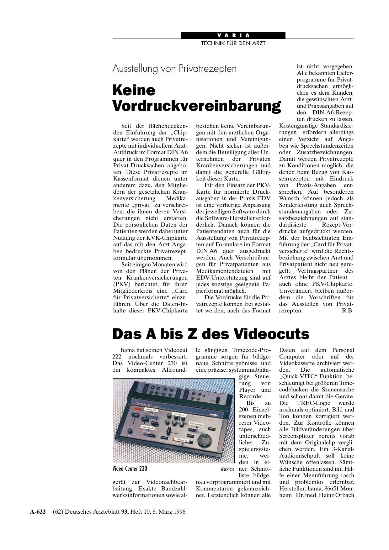 Vorschauseite 1: Ausstellung von Privatrezepten: Keine Vordruckvereinbarung