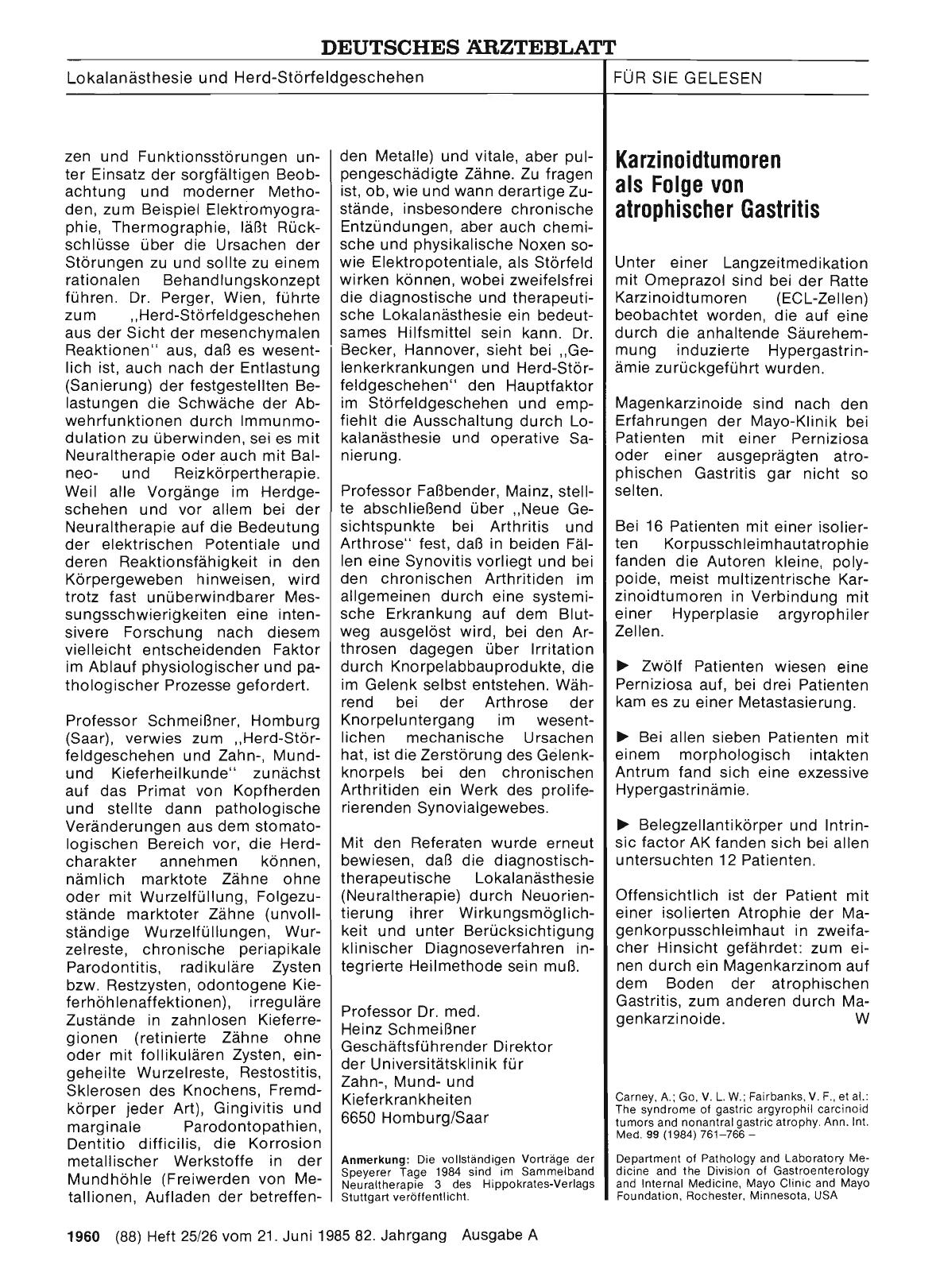 Vorschauseite 1: Karzinoidtumoren als Folge von atrophischer Gastritis