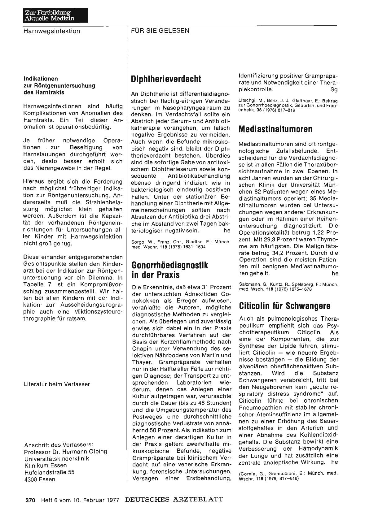 Vorschauseite 1: Mediastinaltumoren